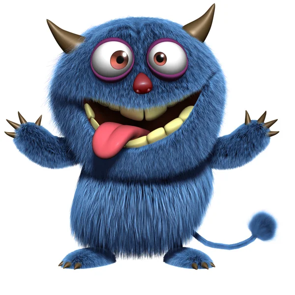 Blue furry alien — Stock Photo, Image