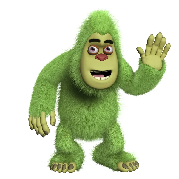 Cute green yeti — Stock Photo, Image