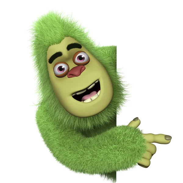 Cute green bigfoot — Stock Photo, Image