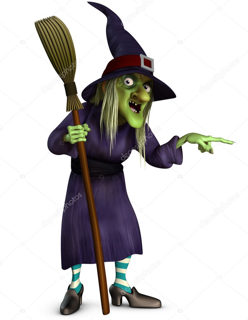 witch with broom