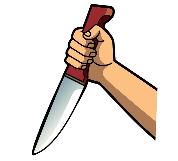 Hand holding a knife — Stock Vector