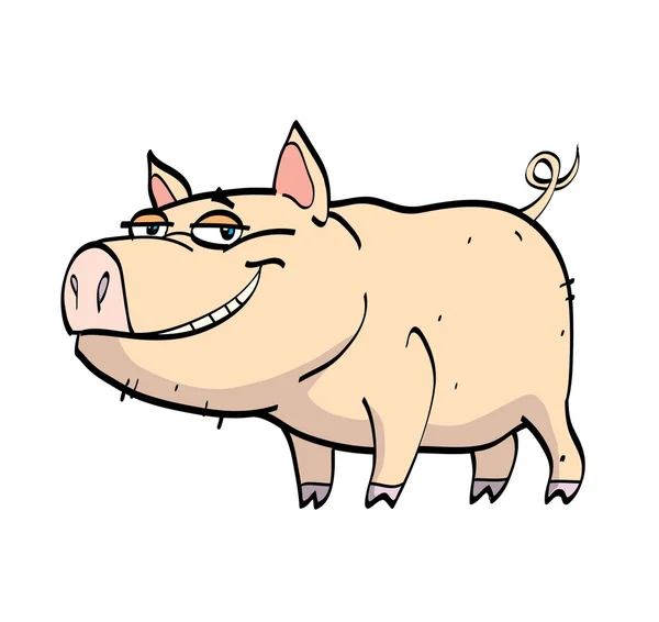 Glückliches großes Schwein — Stockvektor
