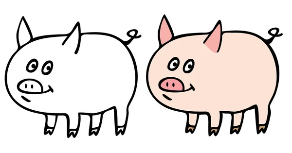 Happy big pig — Stock Vector