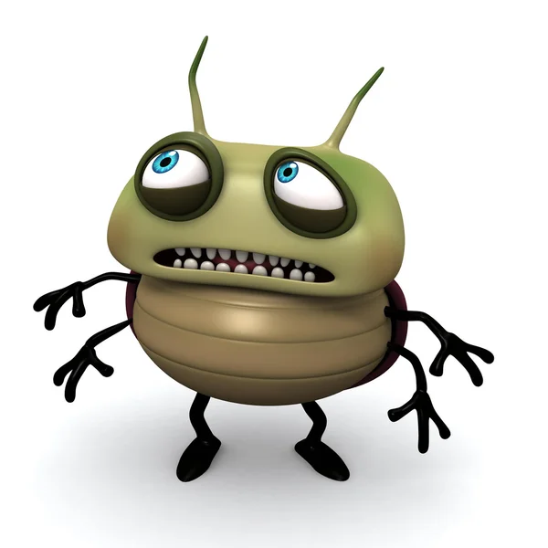 Afraid green bug — Stock Photo, Image