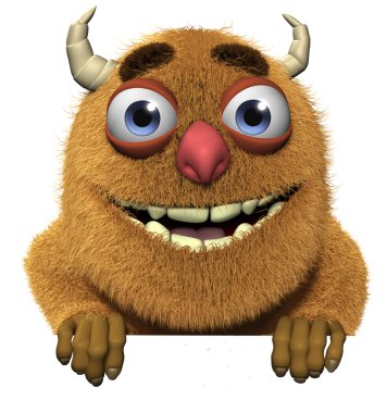 3D şirin tüylü bigfoot cartoon