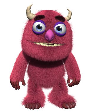 3D karikatür tüylü şirin cin