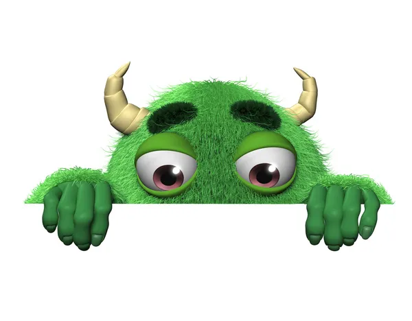 3D cartoon halloween groene monster — Stockfoto