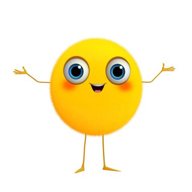 3D çizgi film sevimli sarı top