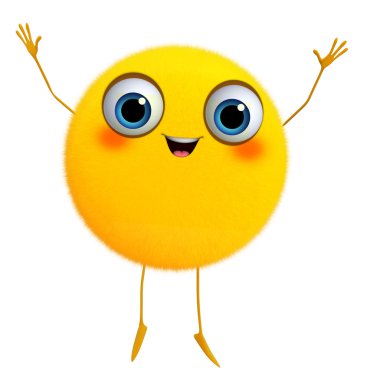 3D çizgi film sevimli sarı top