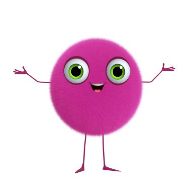 3D çizgi film sevimli pembe top