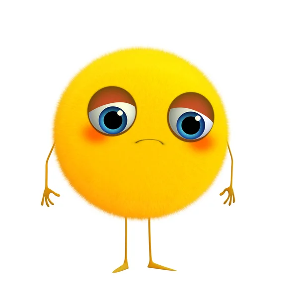 3d cartoon cute yellow ball — Stock Photo, Image