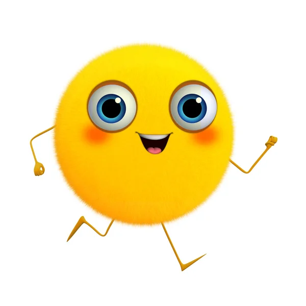 3d cartoon cute yellow ball — Stock Photo, Image