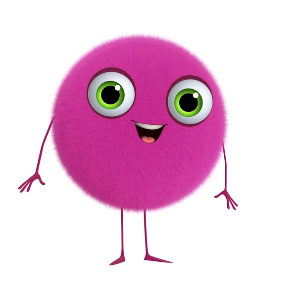 3d cartone animato carino palla rosa — Foto Stock