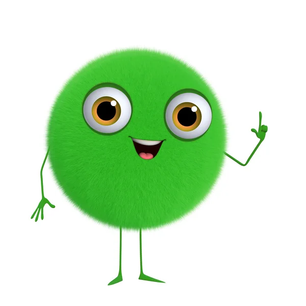 3D cartoon schattig groene bal — Stockfoto