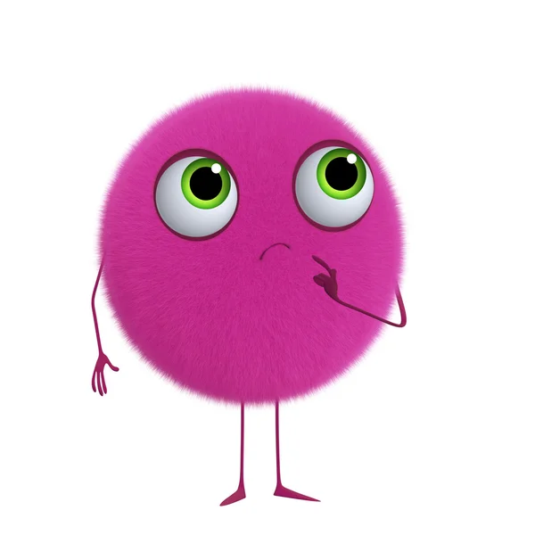 3D tecknad söta rosa boll — Stockfoto