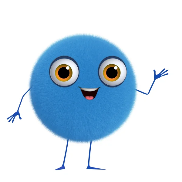 3D kreslený roztomilý modrý míč — Stock fotografie