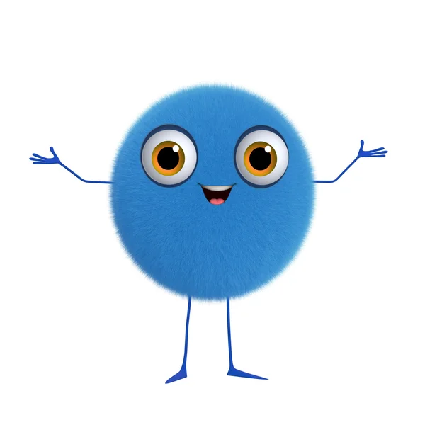 3d cartoon cute blue ball — Stock Photo, Image