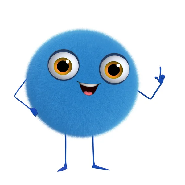 3D мультфильм милый синий шар — стоковое фото