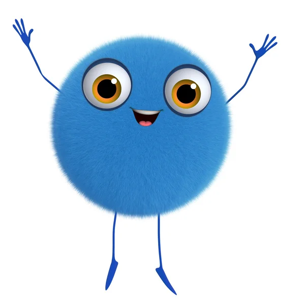 3D kreslený roztomilý modrý míč — Stock fotografie
