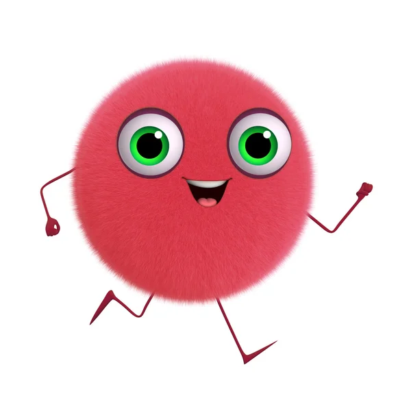 3d dessin animé mignon boule rouge — Photo