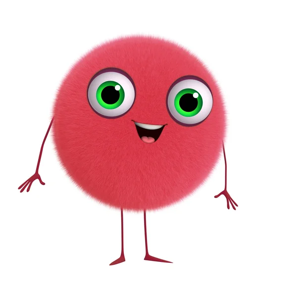 3d cartone animato carino palla rossa — Foto Stock