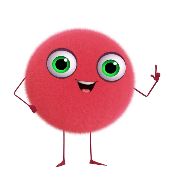 3d cartoon cute red ball — Stock Photo, Image