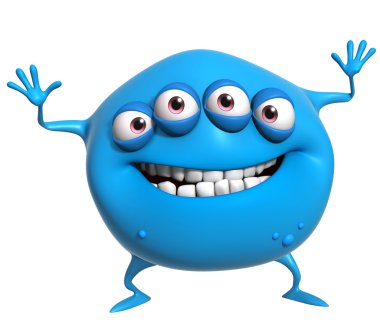 3D karikatür canavar