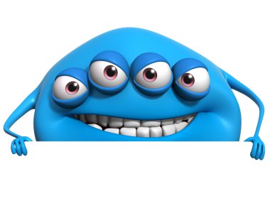 3D karikatür canavar