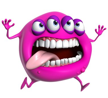 3D karikatür pembe canavar