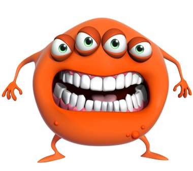 3D karikatür canavar