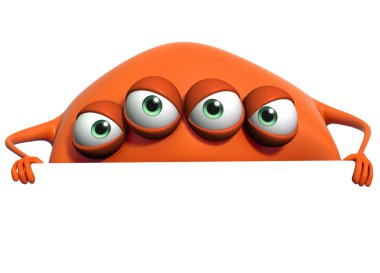 3D karikatür canavar