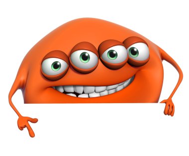 3D karikatür canavar