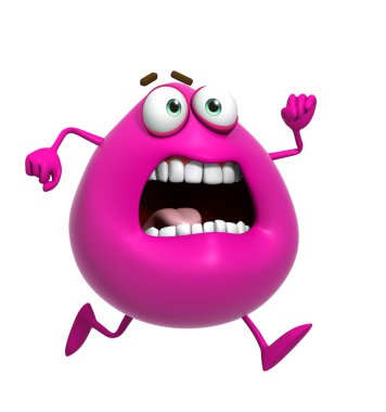 3D çizgi film sevimli pembe canavar
