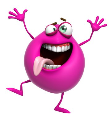 3D çizgi film sevimli pembe canavar