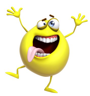 3D çizgi film sevimli sarı monster