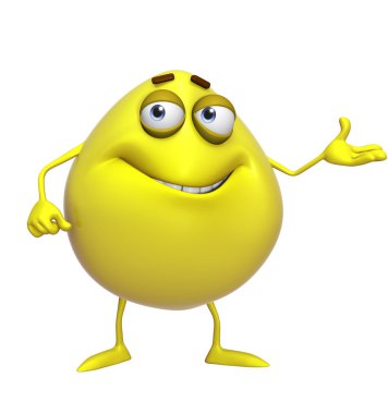 3D çizgi film sevimli sarı monster