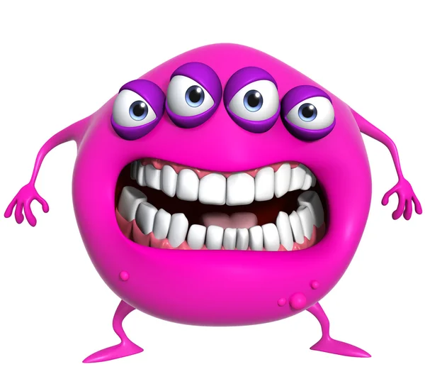 3d cartoon rosa monstro — Fotografia de Stock
