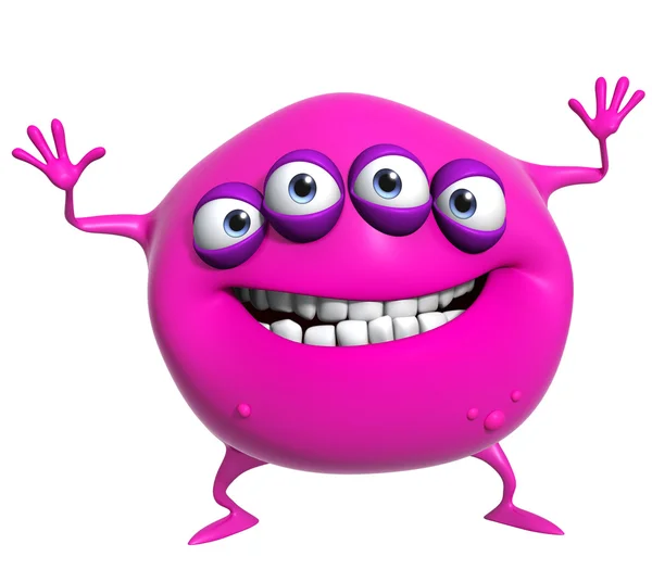 3d de dibujos animados monstruo rosa — Foto de Stock