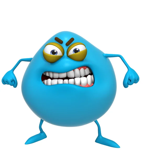 3d cartoon blue monster — Stock Photo, Image