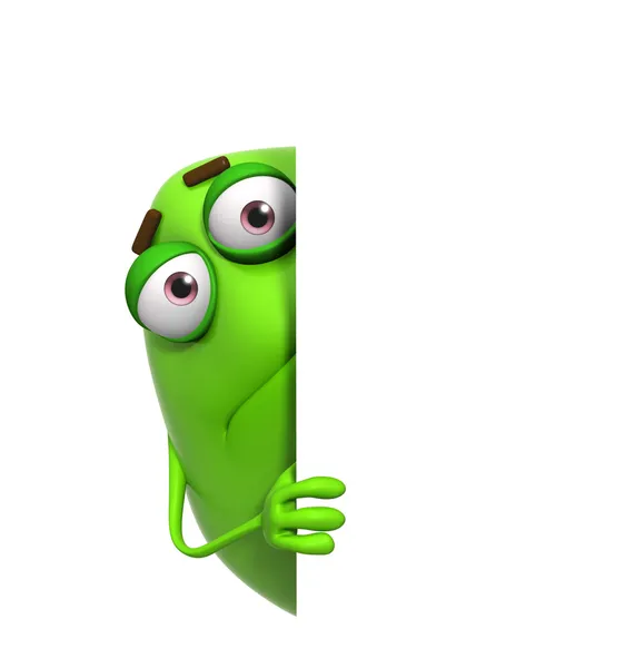 3d 卡通可爱绿色怪物 — 图库照片
