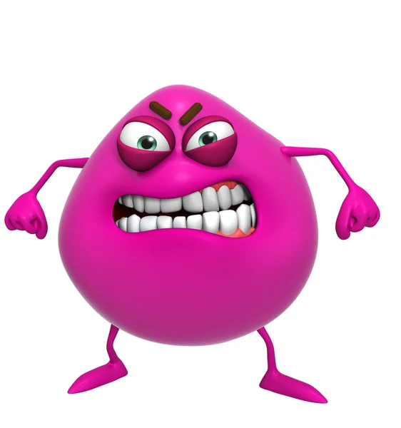 3D cartoon schattige roze monster — Stockfoto