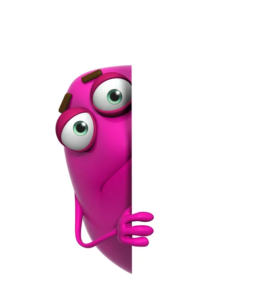 3d cartone animato carino mostro rosa — Foto Stock