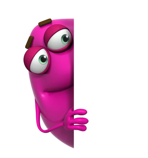 3d cartone animato carino mostro rosa — Foto Stock