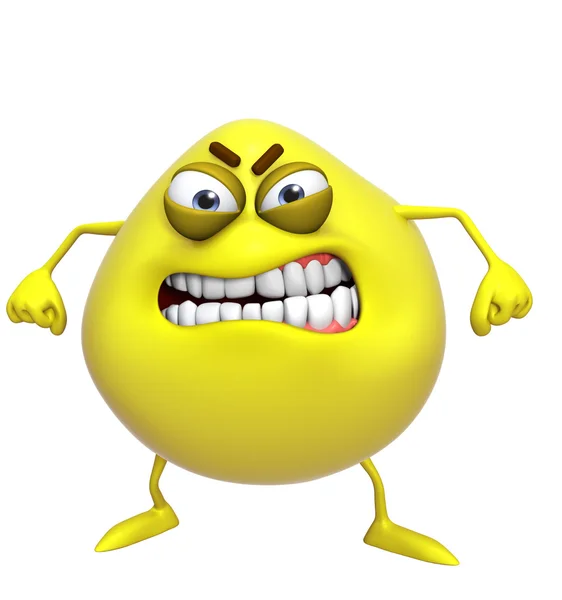 3d cartoon cute yellow monster — Stock Photo, Image