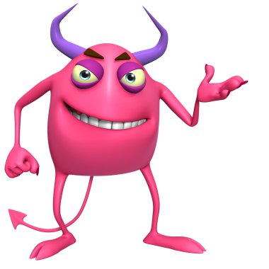 3D karikatür canavar