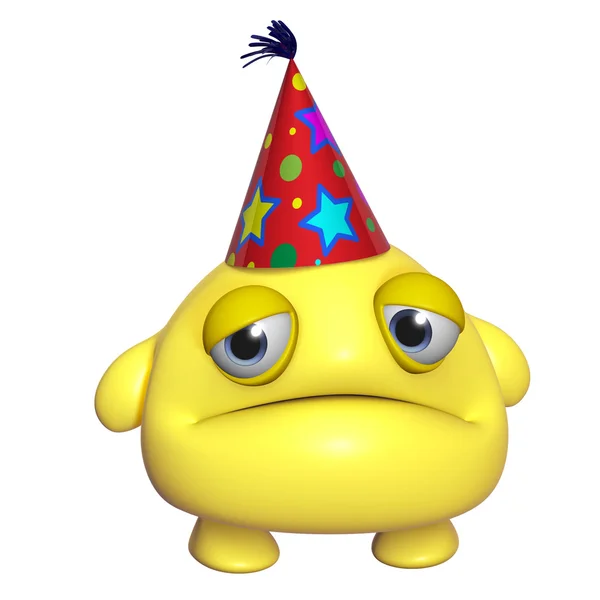 3d cartoon cute holiday yellow monster — Stock Photo, Image