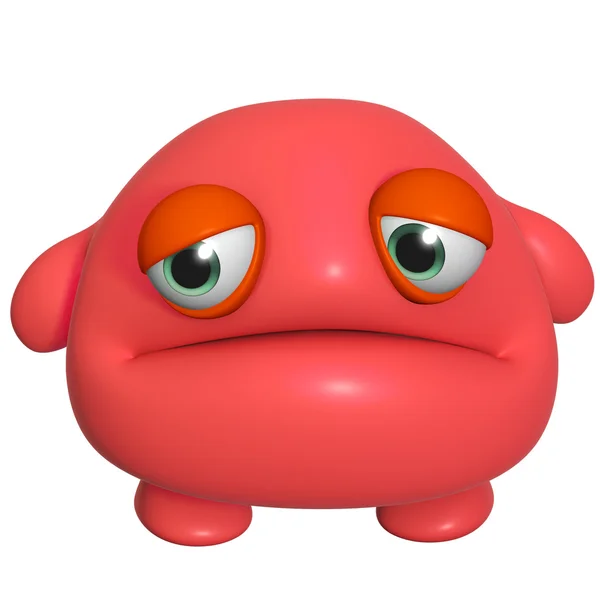 3d cartoon cute red monster — Stockfoto