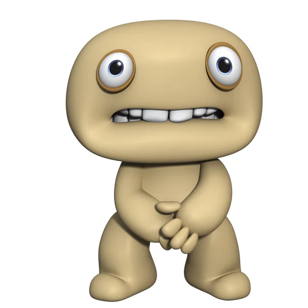 3d cartoon cute brown man — Stock Photo, Image