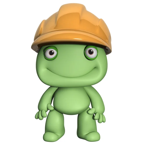 3d cartoon cute man with hat — Stock Photo, Image