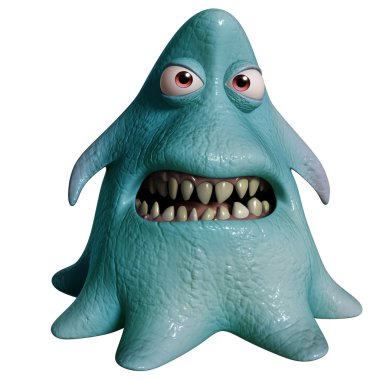 3D karikatür ahtapot mutant